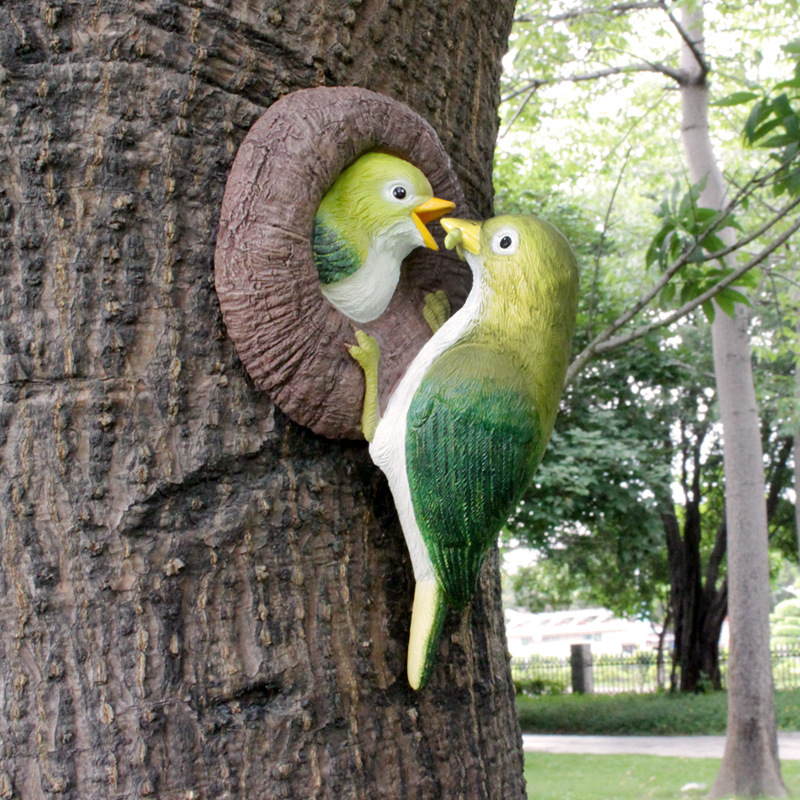 Creative courtyard balcony gardening tree hanging decoration Crafts gift home furnishings simulation resin bird decoration