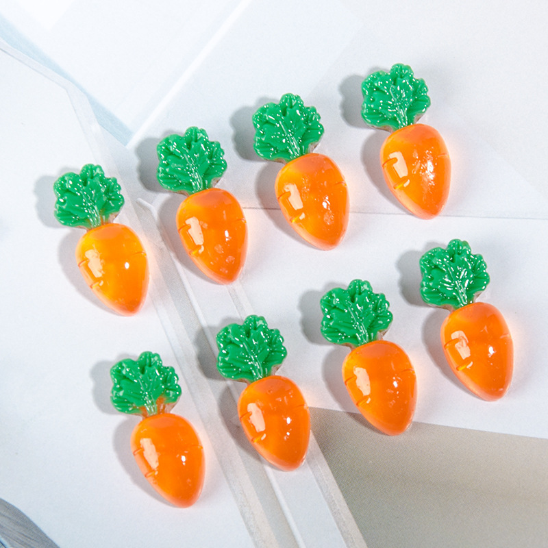 DIY resin accessories wholesale mobile phone pendant keychain hairpin mobile license plate hole shoes stickers cute radish