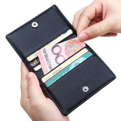 Dames kaarthouder van echt leer met lychee grain textuur_voghion.com