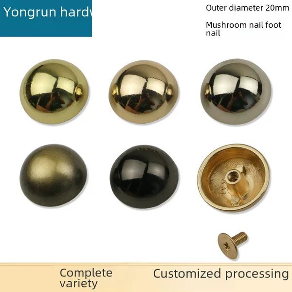 20mm Mushroom Nail Handmade Leather Bag Decorative Buckle Foot Nail Bottom Screw Decorative Nail