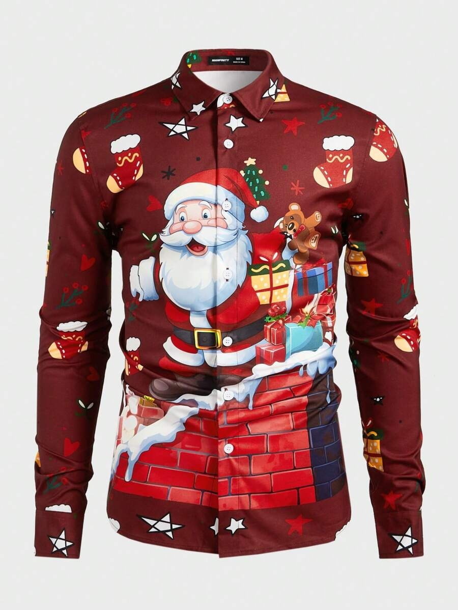 Camisa de un solo pecho de estilo casual para fiesta para hombres, venta directa de fábrica, blusa de manga larga colorida en contraste MB12