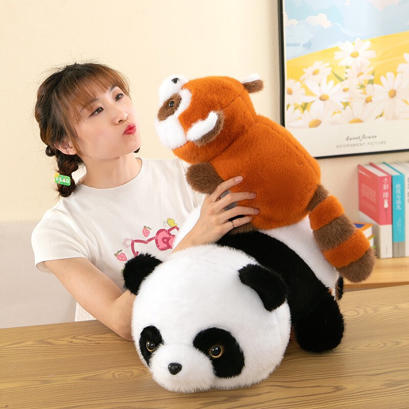 Cross-Border Flip Panda to Raccoon Plush Toy, Small Panda Doll, Sleeping Cuddle Toy, Birthday Gift Wholesale