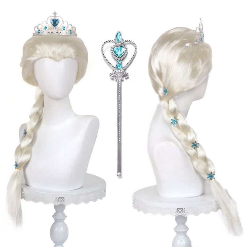 Frozen Elsa Queen Wig Elsa Princess Elsa Cos Wig Children and Adults Same Style Wig