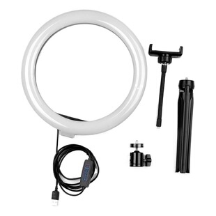 Amazon hot product 10-inch fill light three-color dimming desktop stand beauty selfie light 26cm live ring light