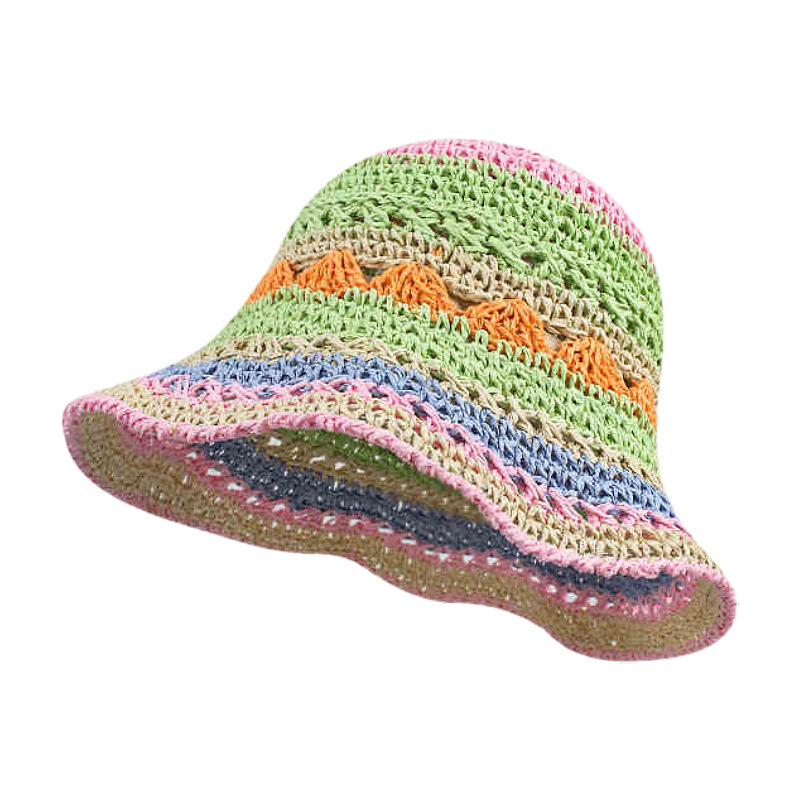 112g Weight Straw Hat Hats Type Casual, Outdoor Occasion Papyrus Material Bow Knot Pattern Spring&Summer Season Women's Gender Hawaiian, Tropical, Sweet Style Curved Eaves, Ruffles Rim Women's Hawaiian Tropical Sweet Bow Knot Curved Eaves Ruffles Straw Hat 27