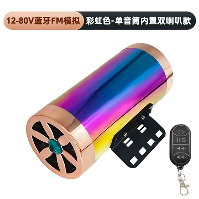 Bluetooth Audio Simulated Sound — Car speaker/subwoofer - rainbow-color-single-barrel-double-speaker-bluetooth-fm-analog-model