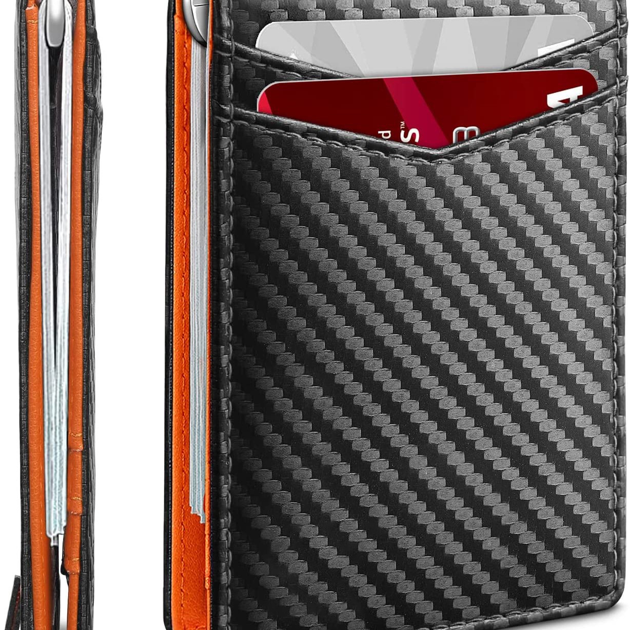 Directo DE FÁBRICA DE Amazon titular de la tarjeta de cuero genuino titular de la tarjeta de oro americano clip RFID anti-robo cepillo