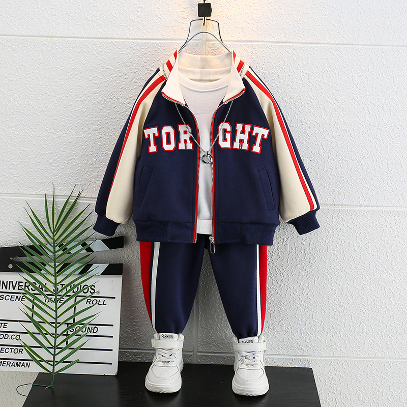 Set costum de primăvară, costum de baseball pentru copii, îmbrăcăminte sport 2023 ediție coreeană nouă pentru băieți, stil occidental, casual, din două piese_voghion.com