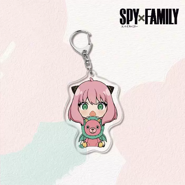 Акриловый брелок для ключей (SPY×FAMILY) — двусторонняя миниатюрная подвеска, полупрозрачная двусторонняя печать