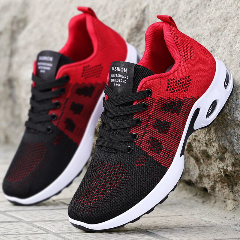 Shoes Men's sneaker New Cross-border Men's Shoes Fly-woven Breathable Mesh Shoes Soft Sole Air Cushion Shoes Not Tired Running Shoes