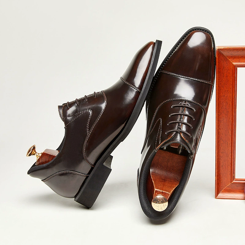 Британские педали блестящие деловые повседневные кожаные туфли мужские мягкие подошвы с тремя соединениями