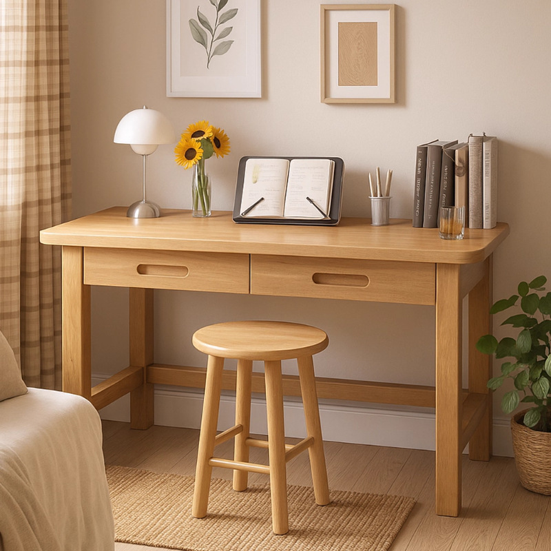 Desk Solid Wood Student Study Table Student Home Bedroom Writing Desk Rental House Small Apartment Simple Computer Desk