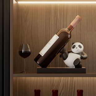 Creative Panda Wine Rack Decoration Entrance Light Luxury High-End Living Room Wine Cabinet Decoration Home Housewarming Opening Gift