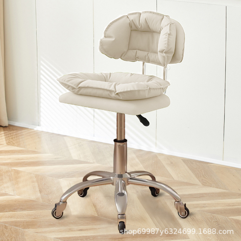 Silla de belleza, taburete especial para uñas y pestañas, respaldo de peluquería, silla elevable, taburete de tocador de dormitorio para niñas en casa