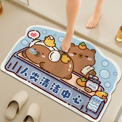 Avtomobil döşəmə paspasları – Bathroom Mat Capibala Diatom - dy-human-cleaning-center-capi-4060cm-diatom-mud