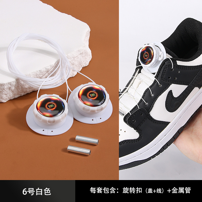 Nuevo desgaste simple zapato giratorio hebilla deportes cordón perezoso zapato libre hebilla anti-caída hebilla de alambre de acero hebilla giratoria cordón