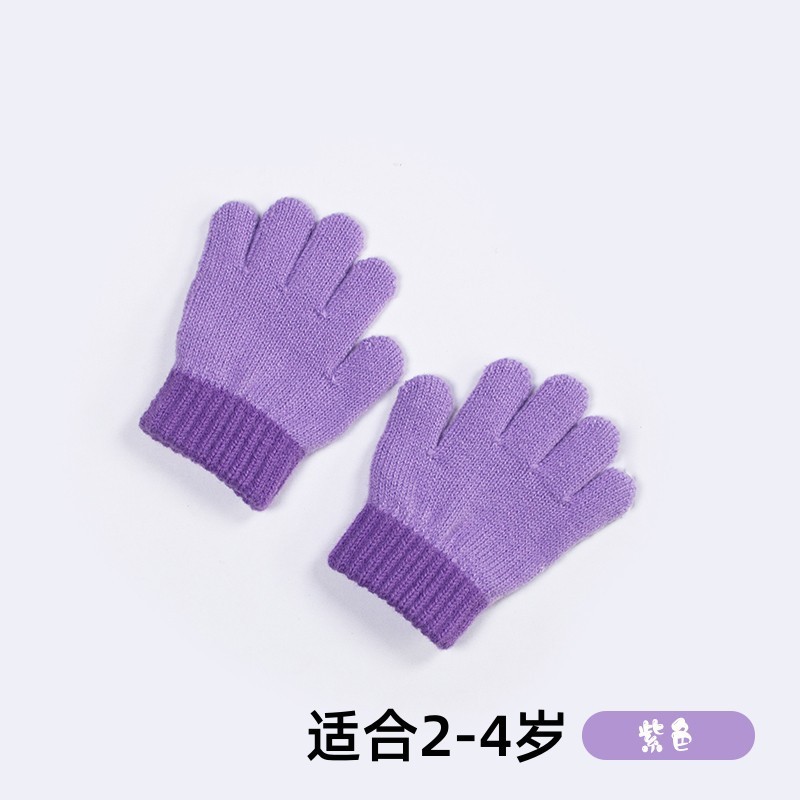 幼儿园女宝宝手套男孩冬季儿童防寒保暖可爱五指针织毛线手套批发|undefined