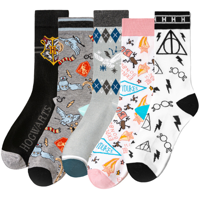 Trendy Four Seasons Magic Mid-Calf Men's Manufacturer Glasses Trendy Socks Harry Potter British Women's Cotton Foreign Trade Men's Amazon Socks