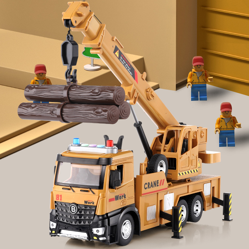 Venta al por mayor envío gratuito de gran tamaño de aleación grúa juguete niños niño educativo pesado ingeniería vehículo juguete modelo inercia