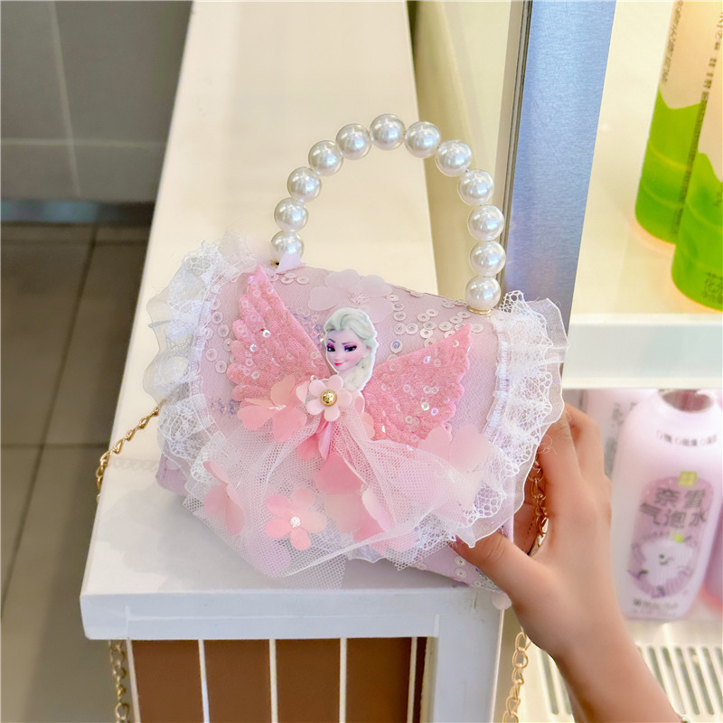 Bolsos infantiles, bolsos de moda princesa de perlas, bolsos de cambio de chicas lindas, bolsos de hombro de chicas