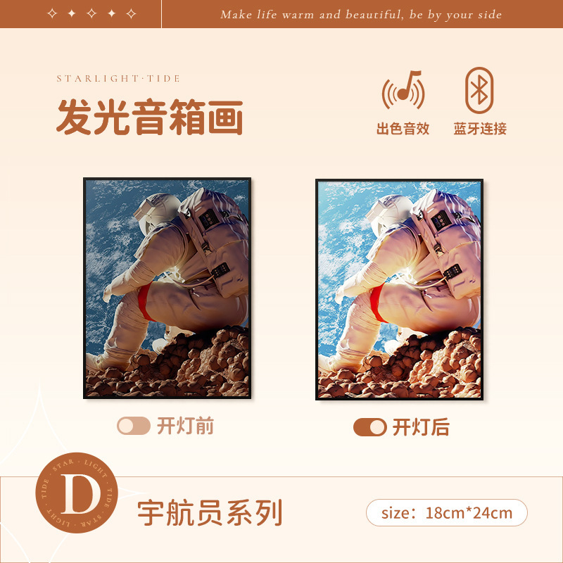 梵芸照明音響画総集家庭装飾品プレゼントデスクトップ装飾品bluetoothリチウム電池音響画|undefined