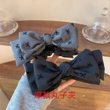 工厂热卖款气质蝴蝶结丸子头抓夹高级感发夹后脑勺高马尾头饰发夹