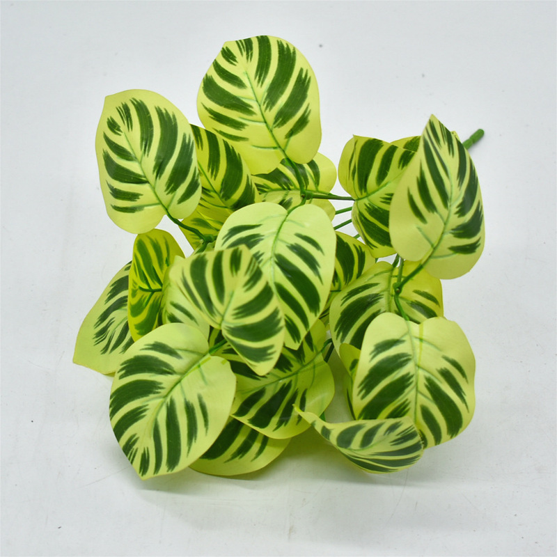 メーカー直販シミュレーション植物プラスチック造花植物壁配材ゴム手触り葉亀背葉緑羅|undefined