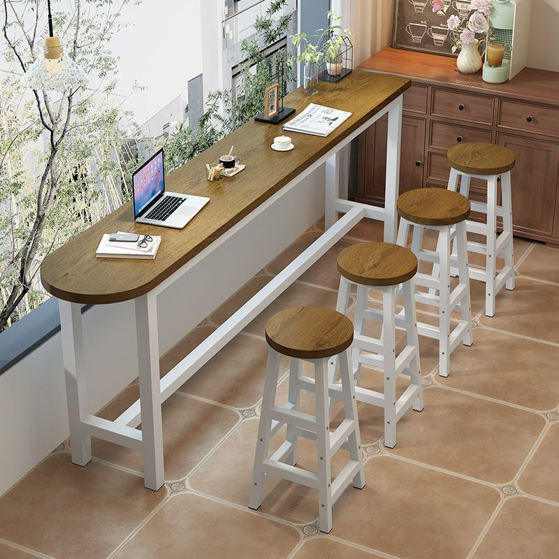 Bar Table Against the Wall Balcony Narrow Table Home High Table Partition Milk Tea Shop Bar Simple Long Table and Chair Combination