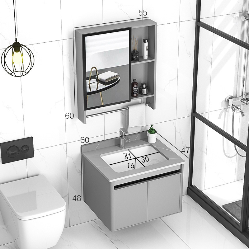 Panal de aluminio gabinete de baño integrado lavabo cuarto de baño lavabo de aleación de aluminio espacio de baño mesa de lavado
