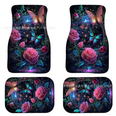 Avtomobil döşəmə paspasları – car foot mat carpet four-piece - rz-rose-5-33-44cm-two-pieces