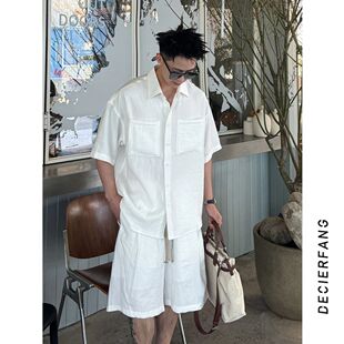 松弛老钱 立领宽松不规则长袖衬衫上衣 Relaxed Old Money Style Stand-Collar Loose Asymmetrical Long-Sleeve Shirt