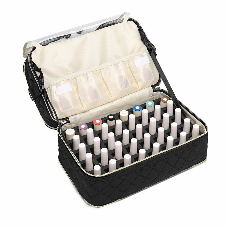Bolsa cosmética profesional de tres capas de gran capacidad bolsa de almacenamiento de esmalte de uñas belleza tatuaje portátil kit portátil