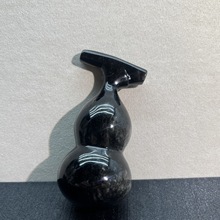 厂家批发天然黑曜石 原石雕刻打磨葫芦水晶摆件  办公室摆件热销