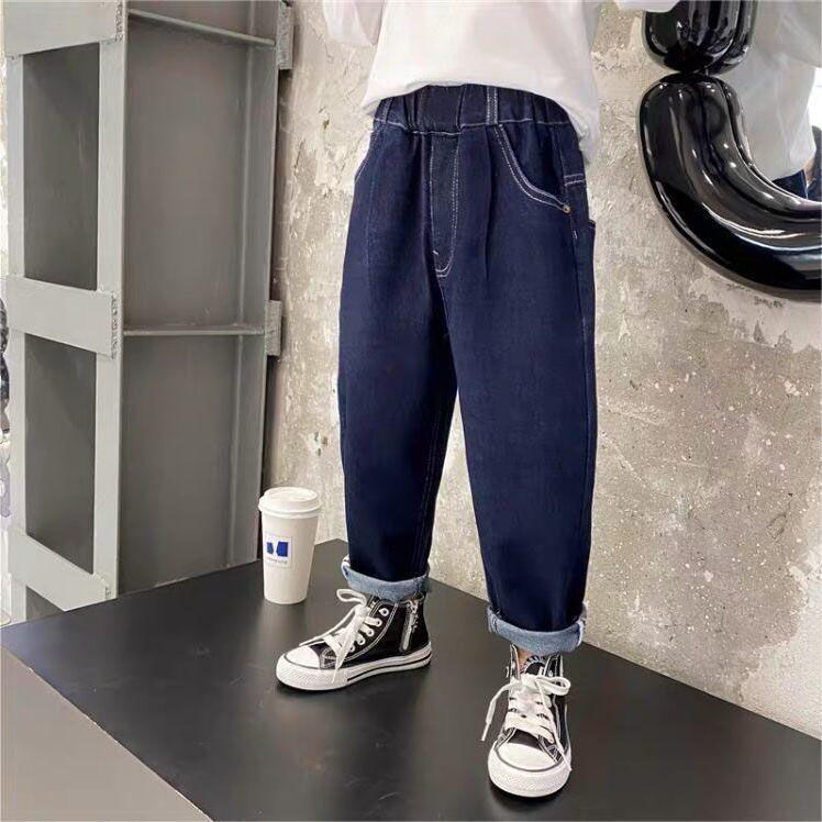 Jeans de tendencia para niños primavera y otoño nuevo vestido de otoño pantalones largos para niños pantalones de callejera fritos para niños image 7