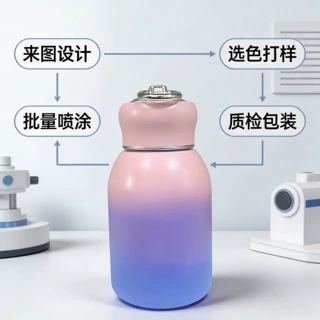 业定制电子五金3C外壳喷涂加工不锈钢保温杯渐变色彩来图来样定制