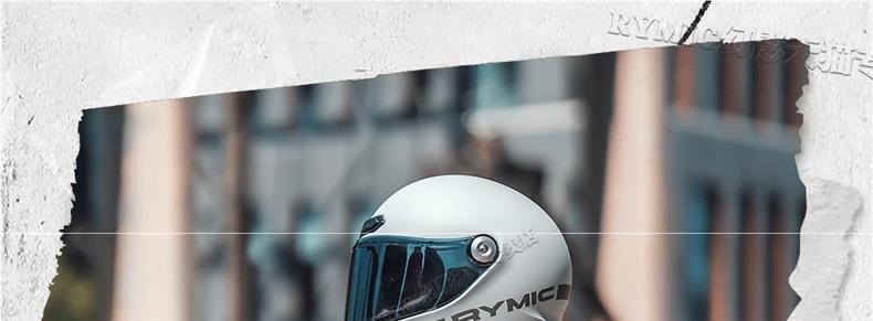 Rymic Retro Cruise Full-Face Motorcycle Helmet Men's and Women's Motorcycle All-Season Safety Helmet Bluetooth Slot 3C Certification