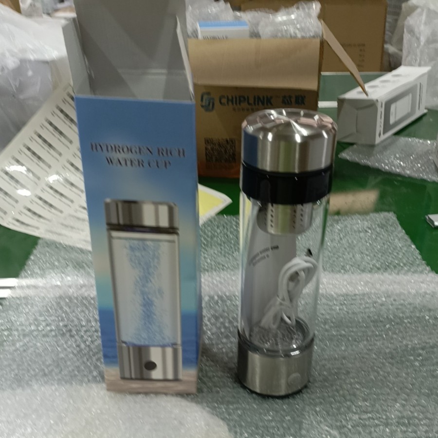 Fabricantes de suministro directo para hacer té taza rica en hidrógeno alta electrólisis de borosilicón taza de agua de absorción de hidrógeno vaso de agua de salud venderá regalos