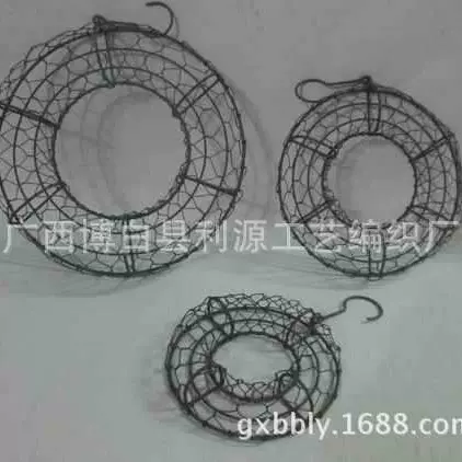 供应多肉悬挂圆环多肉铁艺花环挂钩多肉花盆圣涎花环多肉铁丝