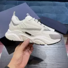 European Station Men's Shoes Spring and Autumn New Breathable Mesh Thick-soled Casual All-match Genuine Leather Relaxed and Lightweight for Running and sneaker