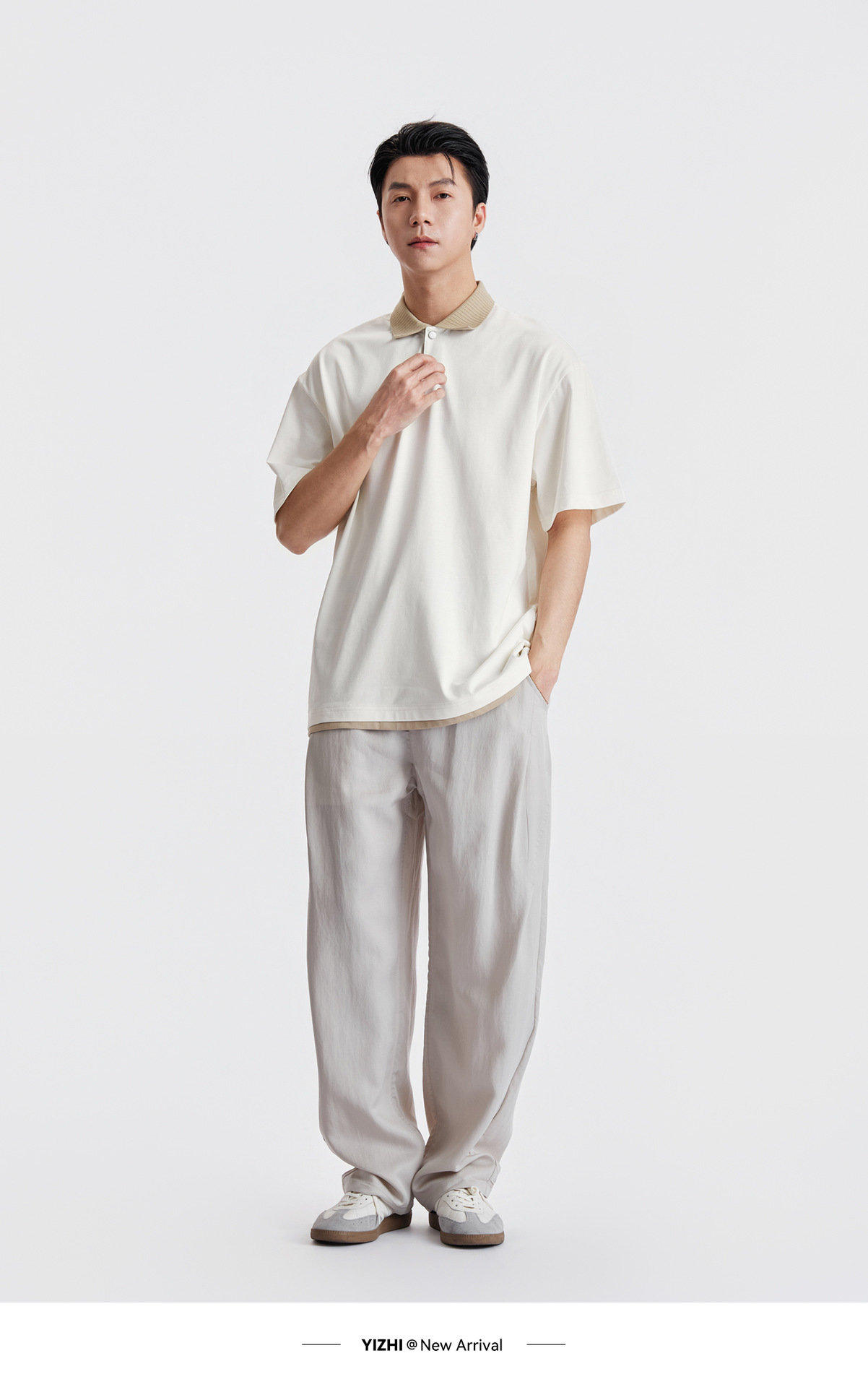 Áo Polo Nam Cổ Bẻ Phong Cách Cổ Điển, Chất Liệu Cotton Thoáng Mát, Form Rộng Vai Xuôi — màu sắc chi tiết 14