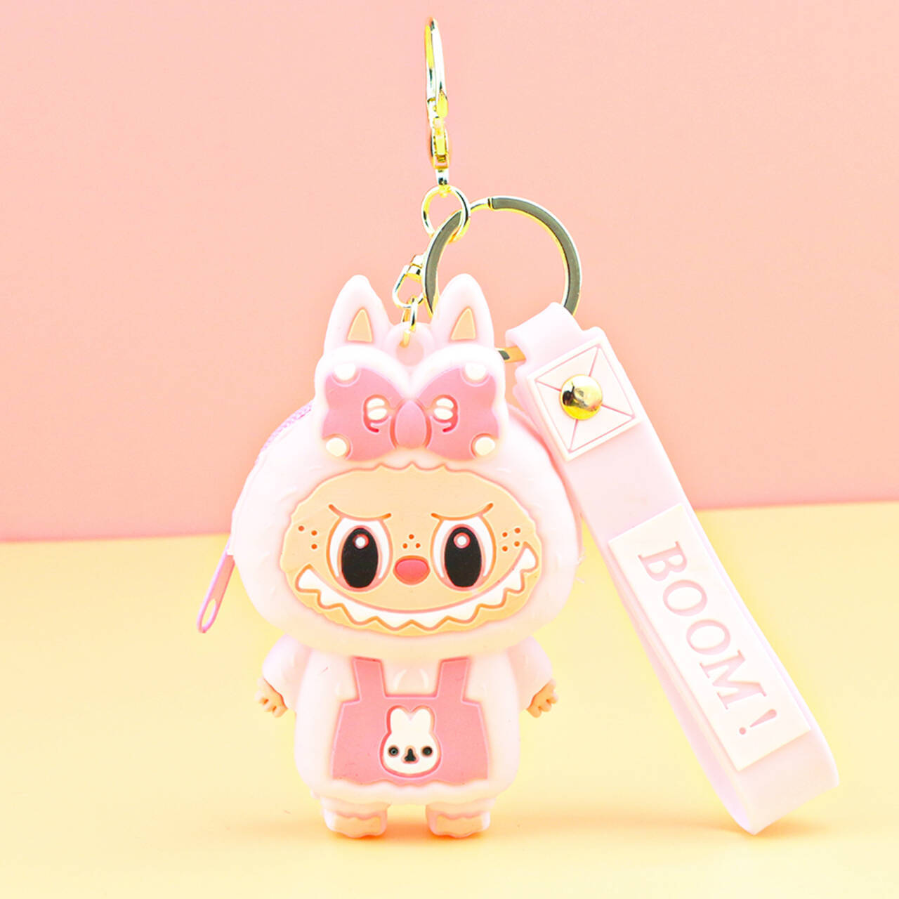 子供用ラブブ小銭入れシリコンプチギフトキーホルダーペンダントカードキャッチャーマシンプチギフトラブブ