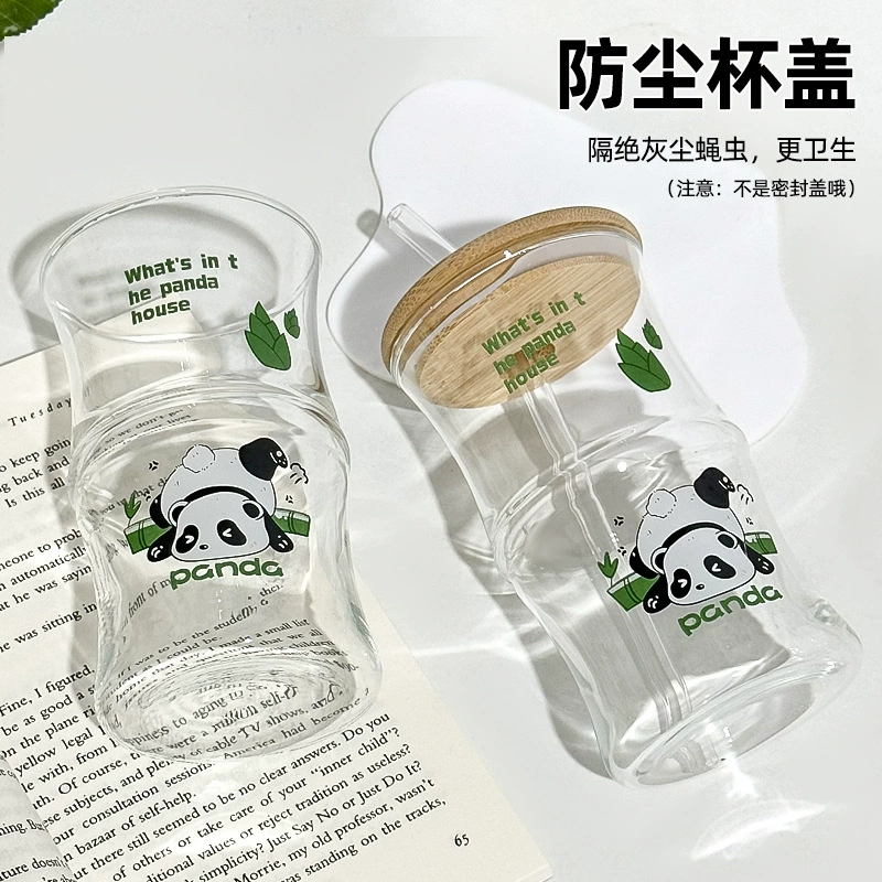 Стеклянная кружка с мультяшным рисунком для детей для домашнего использования
