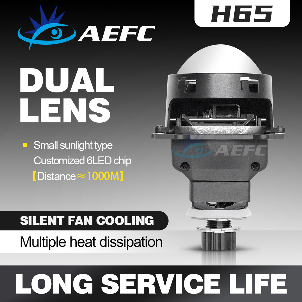 The new LED dual-light lens dual-lamp cup lossless H4 H7 high-power modified car headlights far and near 75W
