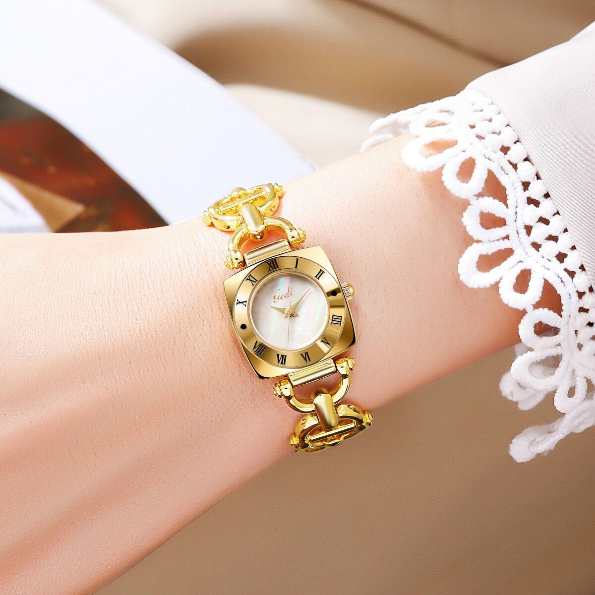 50g Weight Tempered Glass Mirror Material Stainless Steel Strap Material Watch Classification Pointer Display Type Jewelry Buckle Buckle Style Square Dial Shape Holiday, Banquet, Daily Occasion Quartz Movement Solid Color Pattern Women's Gender Elegant, Lady Style Elegant Lady Solid Color Jewelry Buckle Quartz Watch Women's Watches 7