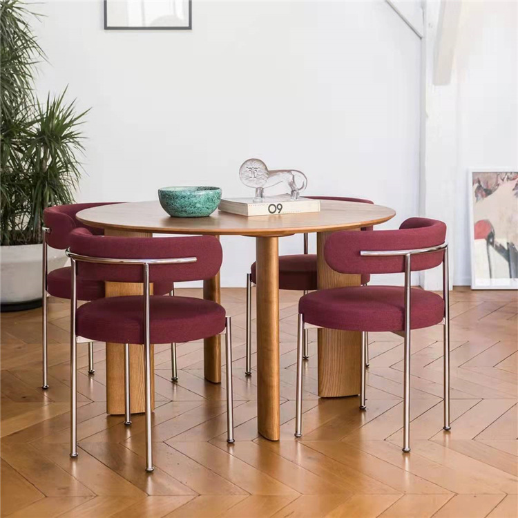 Exportaciones transfronterizas de lujo nórdico de alta calidad silla de comedor de tela sensacional de café silla de comedor casera