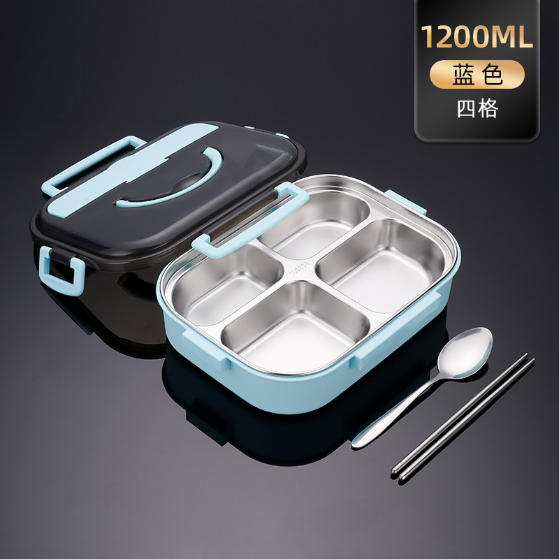 (대) 블루 [그리드 4개 + 젓가락 + 스푼]