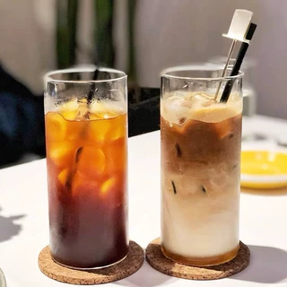 ins直筒玻璃杯简约耐热咖啡牛奶气泡果茶杯 透明高硼硅玻璃喝水杯