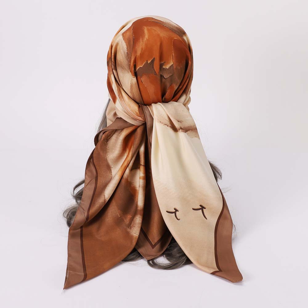 Women's Fashion Mountain Satin Printing Silk Scarves display picture 6