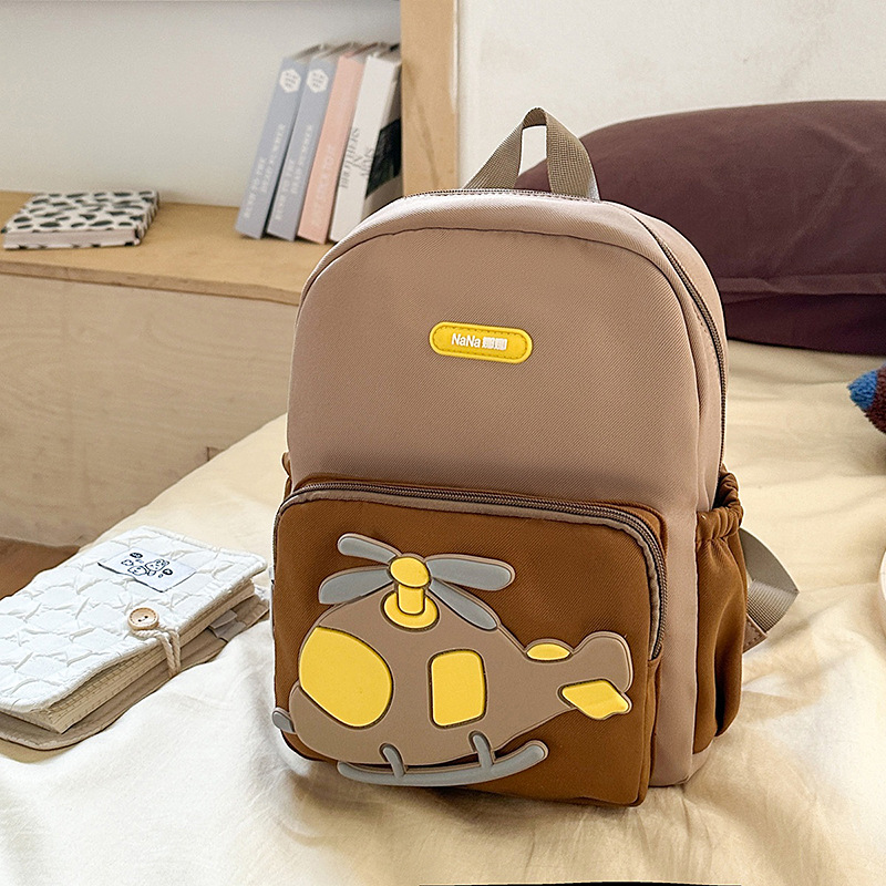 Jardín de infantes bolsas escolares de dibujos animados lindos helicópteros mochila para niños y niñas mochila pequeña de gran capacidad para niños