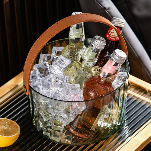 High-Endurance Glass Ice Bucket for Home KTV, Bar, and Party Use, Suitable for Commercial Settings